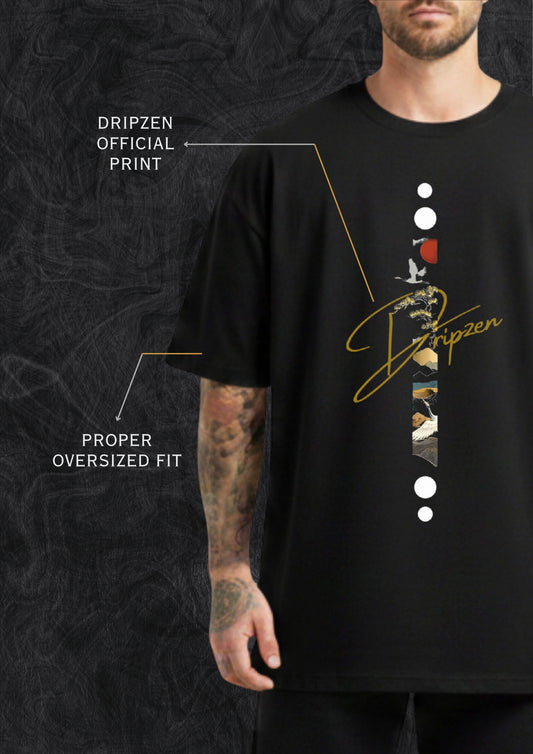 Dripzen Bird Line Unisex Oversized Standard T-Shirt