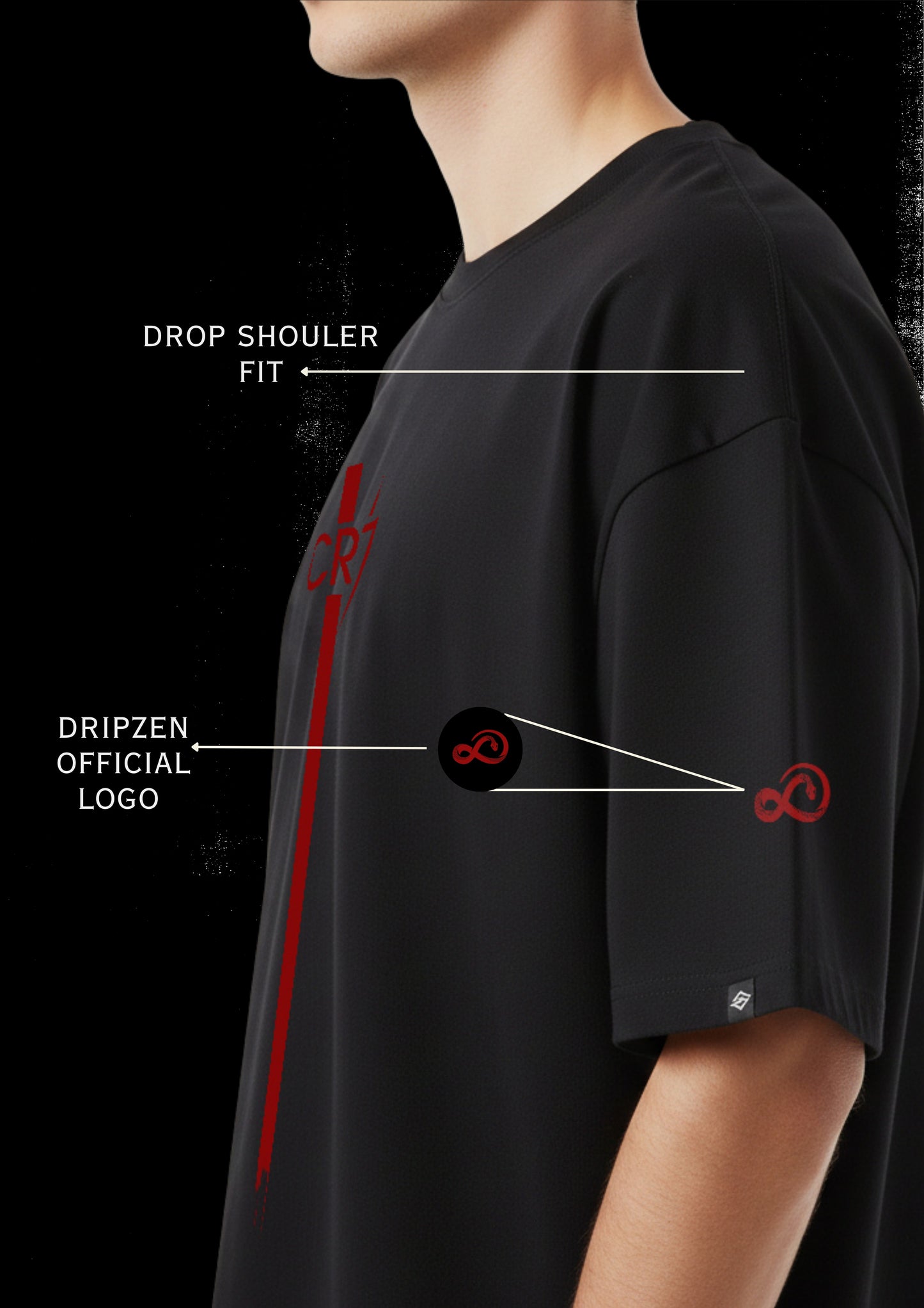 CR7 Elite Unisex Terry  Drop Shoulder Oversized Tee