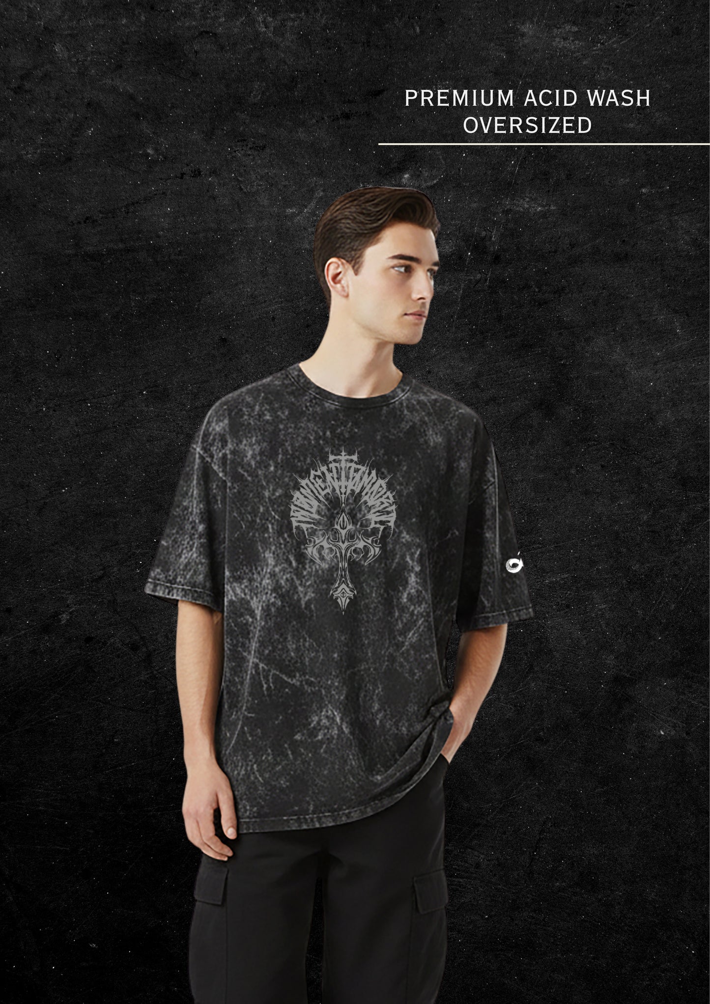 Gothic Unisex Acid Washed Oversized Tee
