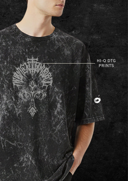 Gothic Unisex Acid Washed Oversized Tee