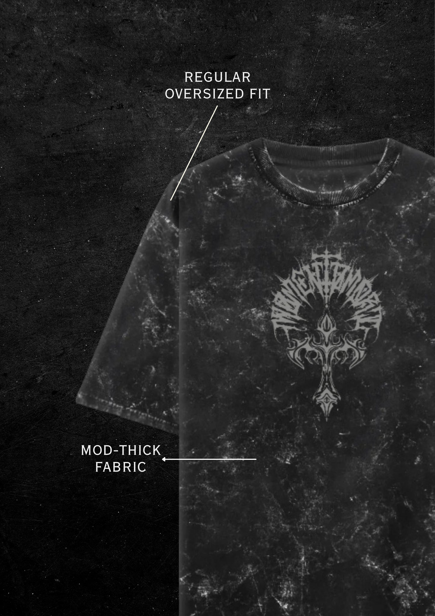 Gothic Unisex Acid Washed Oversized Tee