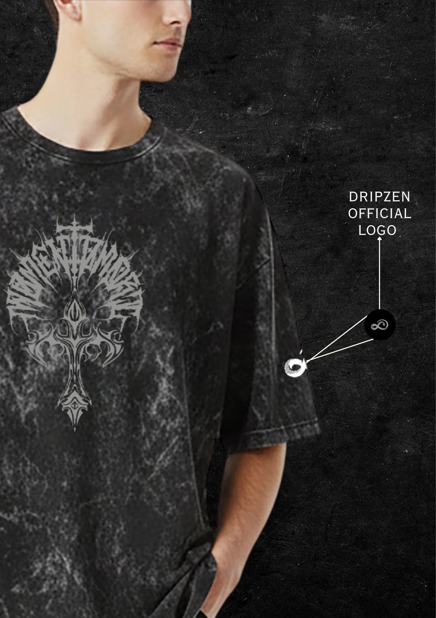 Gothic Unisex Acid Washed Oversized Tee